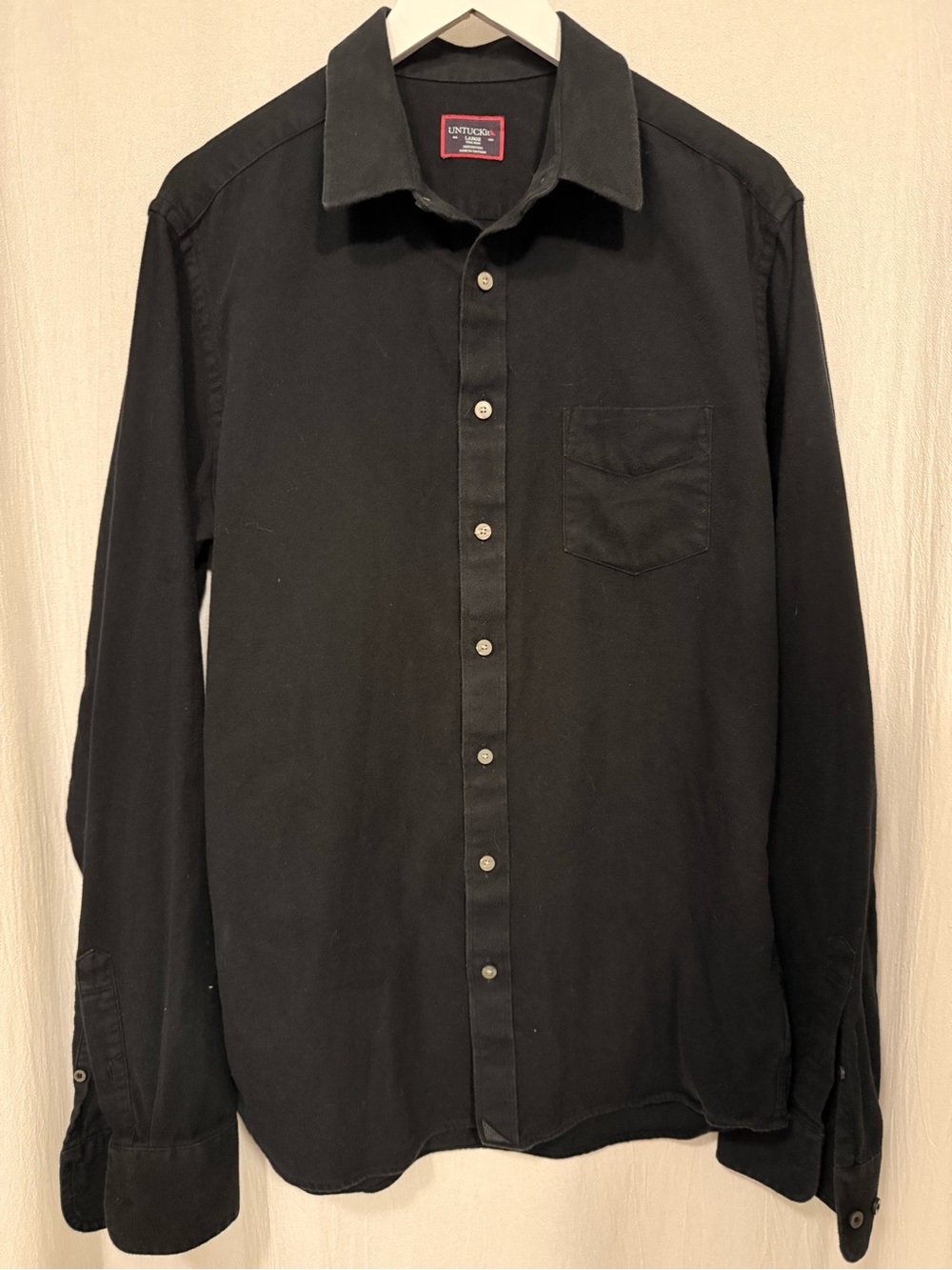 UNTUCKit, 100% Cotton Twill Flannel Button-up Shirt, sz L Tall Slim